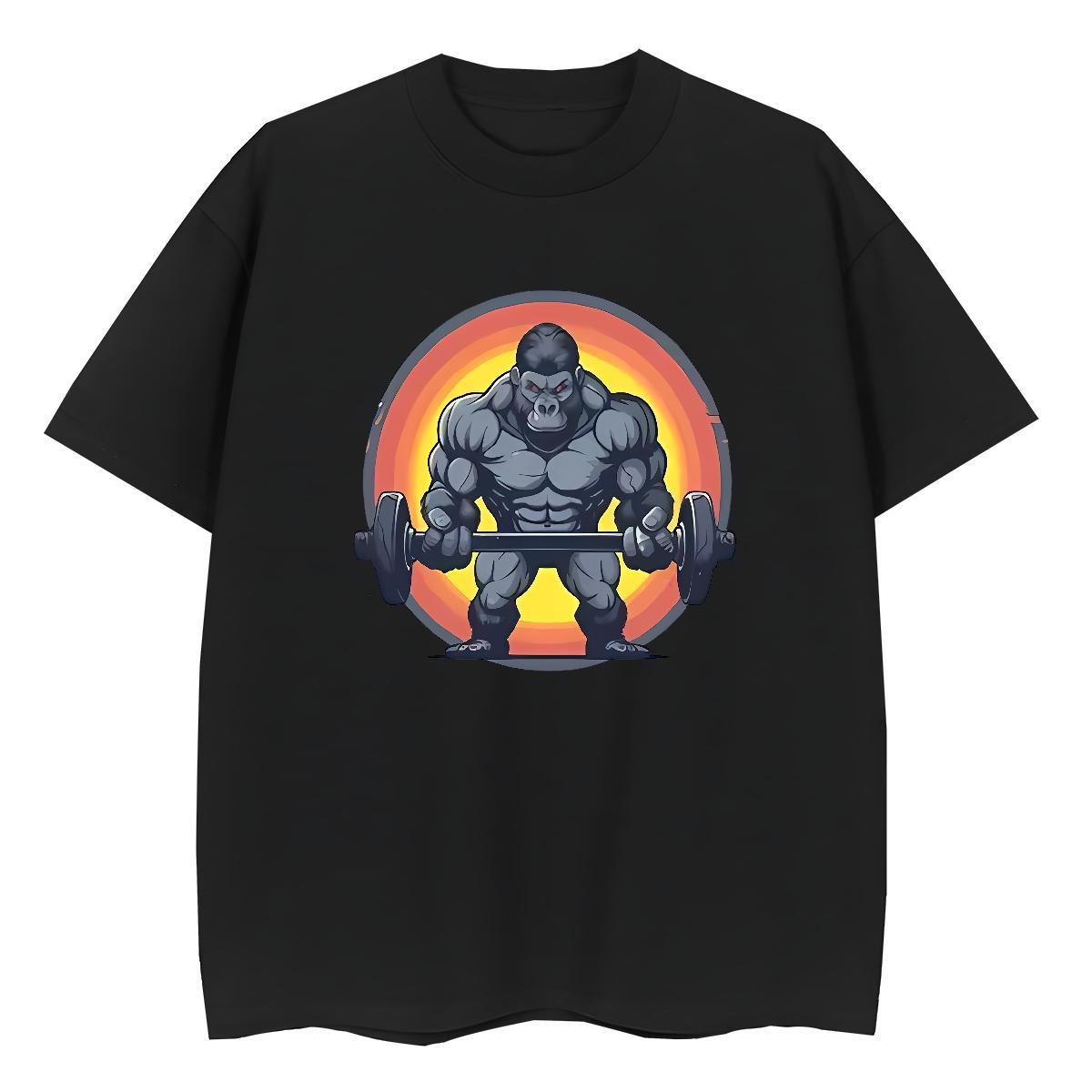 Factory Direct T-Shirts for Women O-Neck Short Sleeve 230g Pure Cotton Tshirt for Man Woman DIY Logo chimpanzee Hip Hop Street Brand Clothes