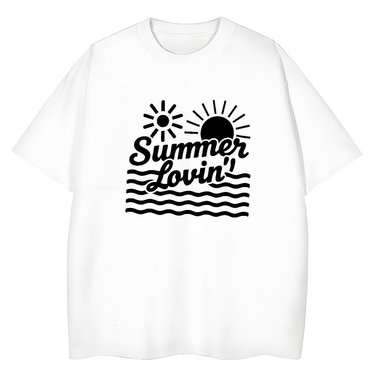 Female Women Tshirts 230g Cotton letter Outdoor Women T Shirts Short sleeve Soft Anime Print Top Shirts