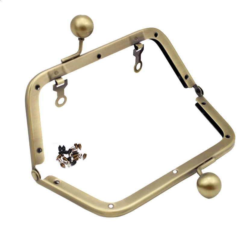 10pcs 14cm metal wallet holder for bag kiss lock screw handle female shoulder accessory 240821