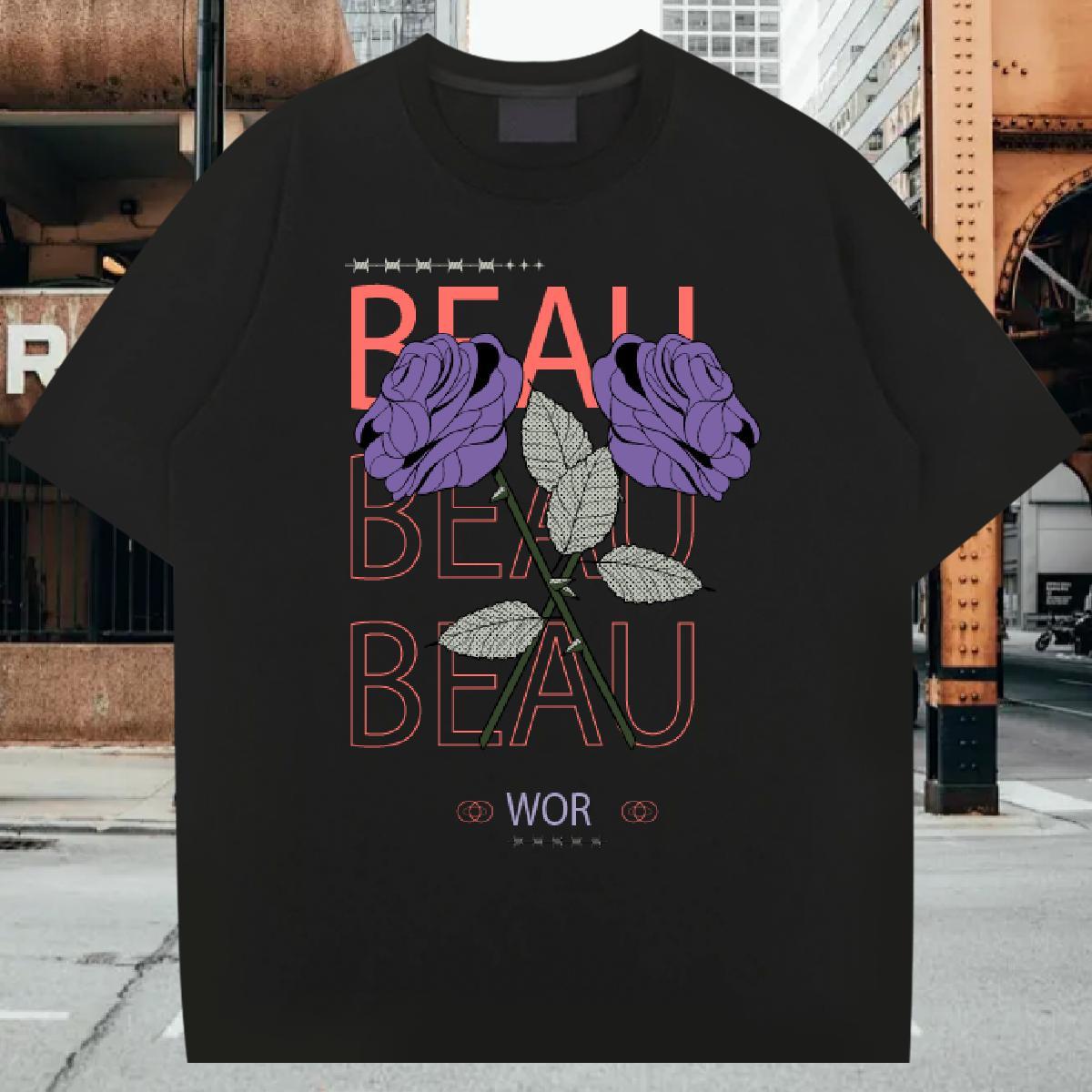 Classic Casual High Street Hip Hop Men Tees flower Round Neck Short Sleeve 230g Pure Cotton T-Shirts for Men Unisex Custom Print Plus Size Tshirts