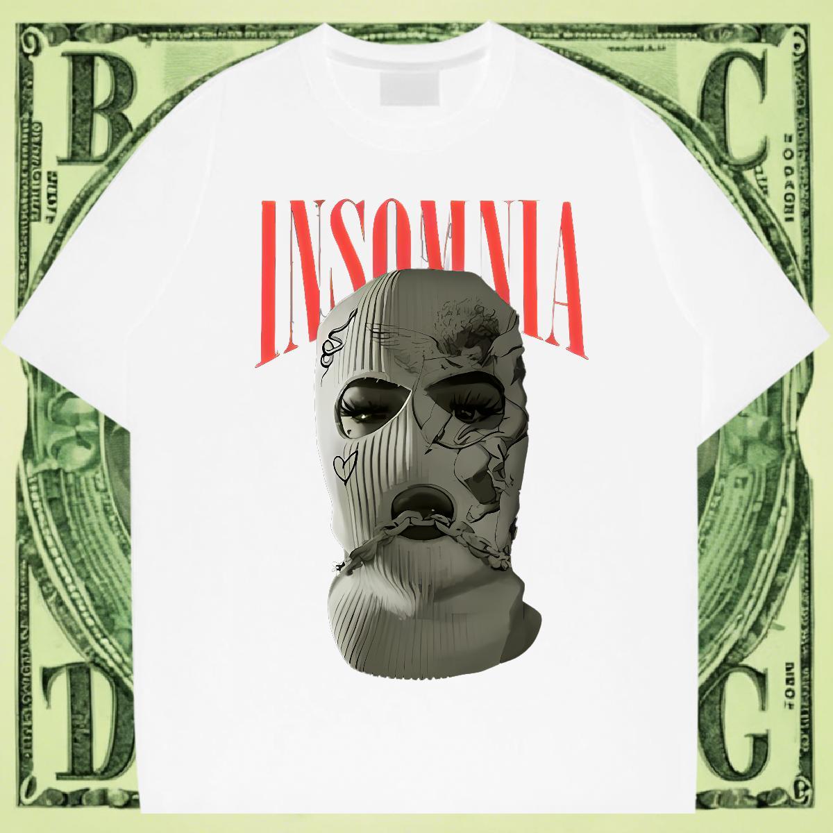 Wholesale Men Tshirts Casual Daily Wear 230g Pure Cotton Asian Size Breathable Crew Neck Masked man T Shirt For Man 2024 Tops