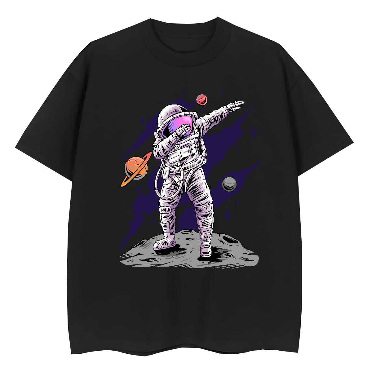 Popular Lady T shirt 230g 100% Cotton cosmonaut Summer Casual T Shirts Women Breathable Short Sleeve Anime Clothes