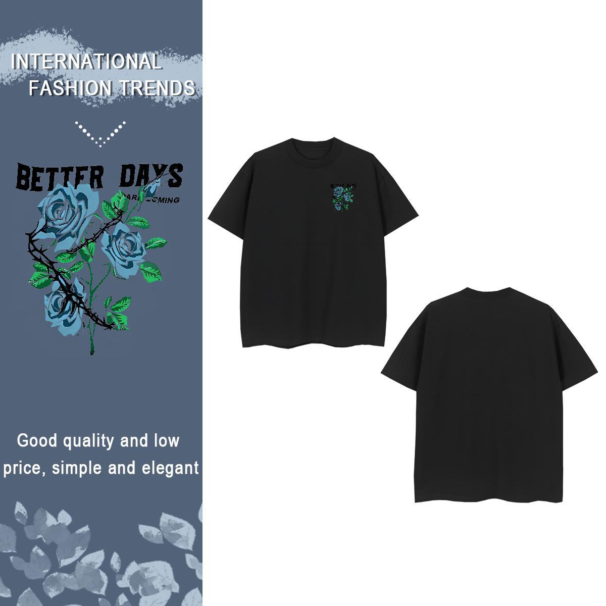 TOP Quality flower Mens T Shirts Beach Men Tshirts 230g Pure Cotton Free Shipping Breathable Plus Size Custom Clothings