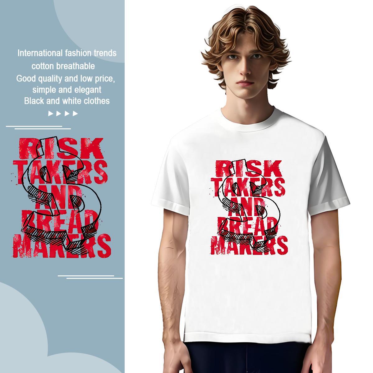 Free Shipping money T-Shirts for Men Summer Casual Men Tops Tees 230g Pure Cotton DIY Round Neck Short Sleeve DIY Anime Clothings