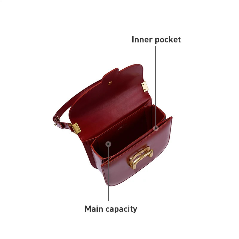 LA FESTIN original womens bag highend wedding shoulder Communicating handbag retro style saddle 240919