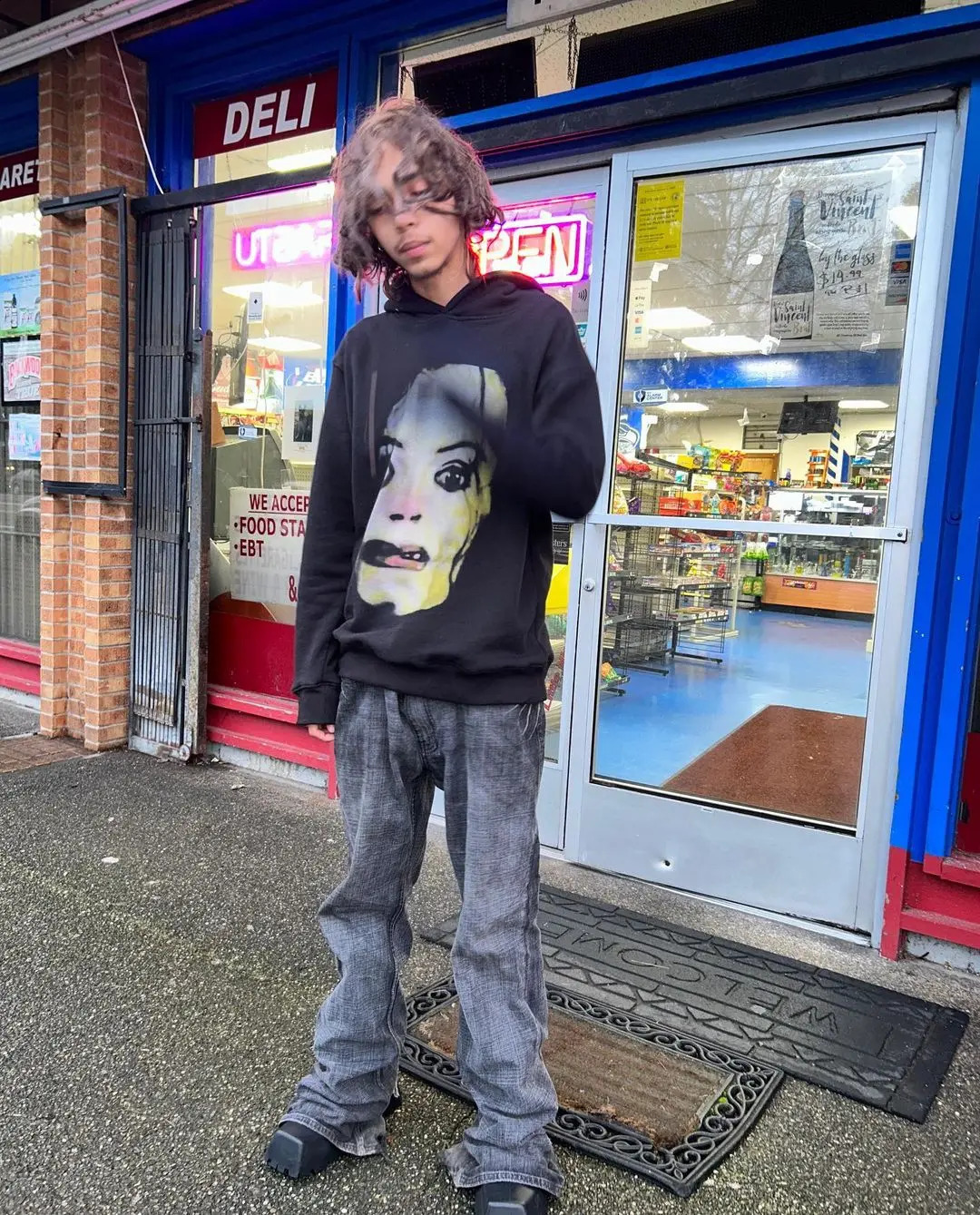 Harajuku Crazy print Hoodie Oversized Goth Streetwear Tops Grunge Hoodies Women Couples Sweatshirt Gothic Y2k Clothes 240822