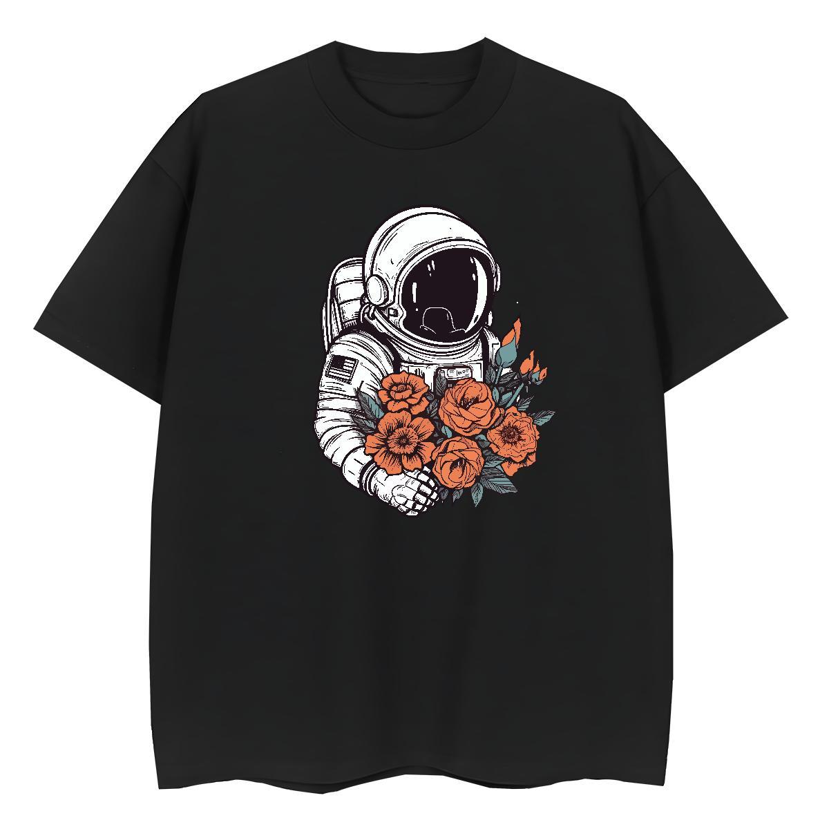 Designer Couples T Shirts 230g Cotton universe Summer Casual T-Shirts Breathable Short Sleeve Cartoon Print Tees Shirts