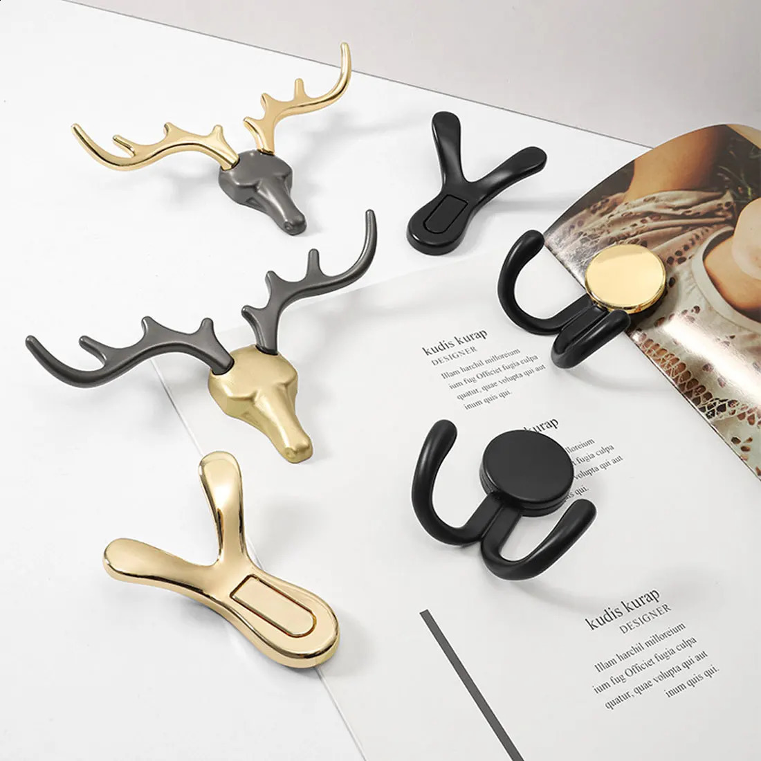 YUTOKO Antler Hook Key Holder Multi functional Hook Wall Decoration Bracket Used for Kitchen and Bathroom Home Accessories 240810