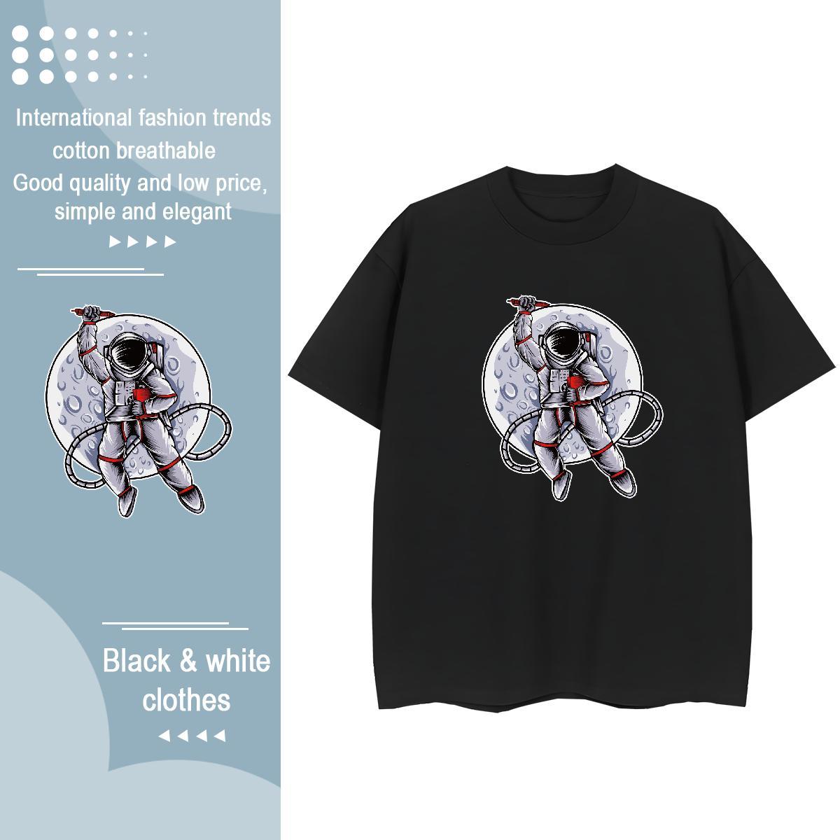 Female Lady T shirt 230g 100% Cotton universe Hip Hop Women T Shirts Comfortable Skull Tops Shirt