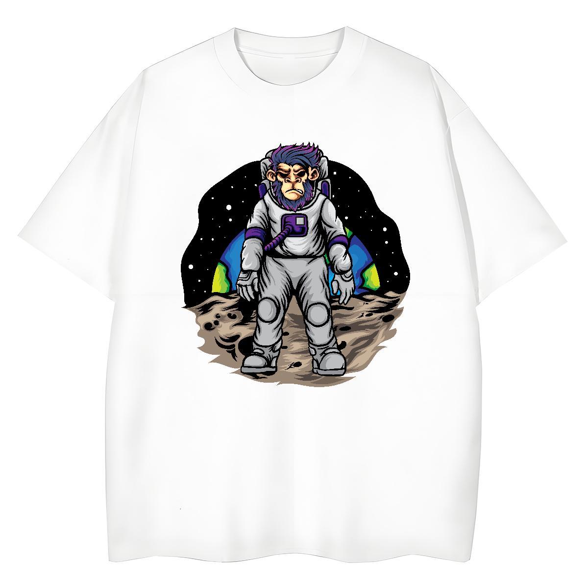 Loose fit Lady T shirt 230g Cotton outer space Beach Woman T Shirts Breathable Short Sleeve Custom Print Oversized Tees