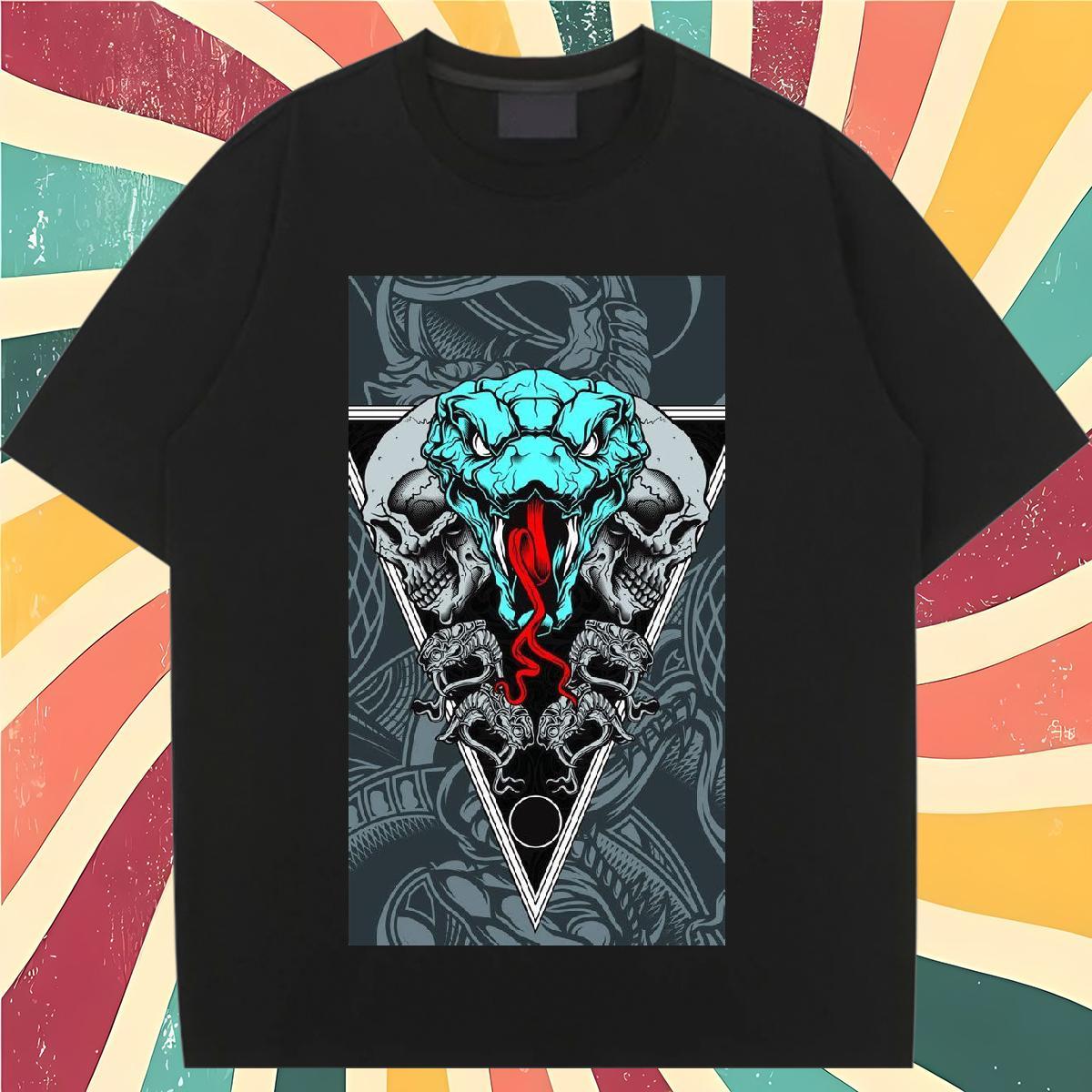 New Arrival T shirt O-Neck Short Sleeve 230g Cotton Unisex Tshirts White Plus Size snake Street Casual Designer Tops Tees