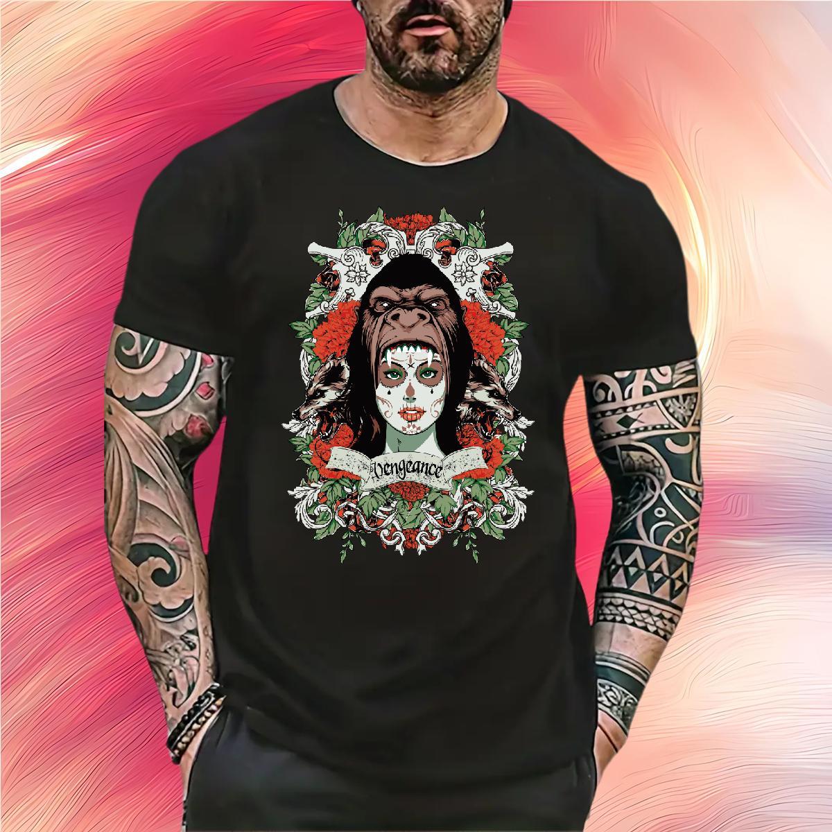 Brand orangutan Men T Shirts Casual Daily Wear Men Tees 230g Cotton DIY Customized Short Sleeve Soft Black White Tee Shirt