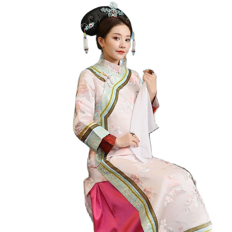 Vintage long Sleeve Dress women Ancient traditional ethnic clothing evening party cheongsams dress long qipao gown