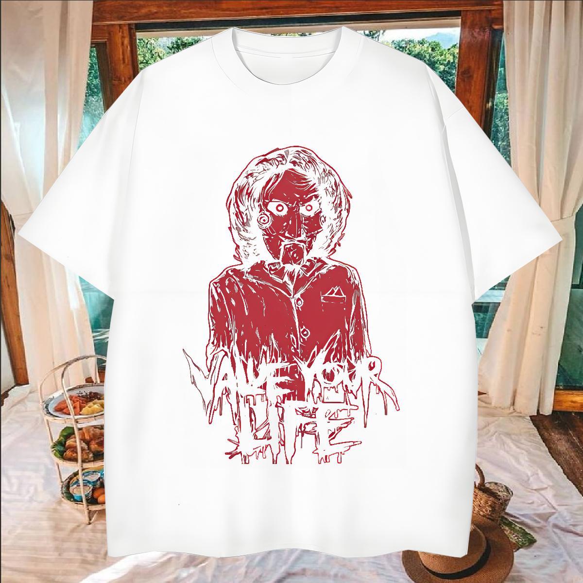 2024 New Mens Tshirts 230g Pure Cotton Anime Printing Street skull Breathable T Shirt For Man Unisex Graphic Tops Tees