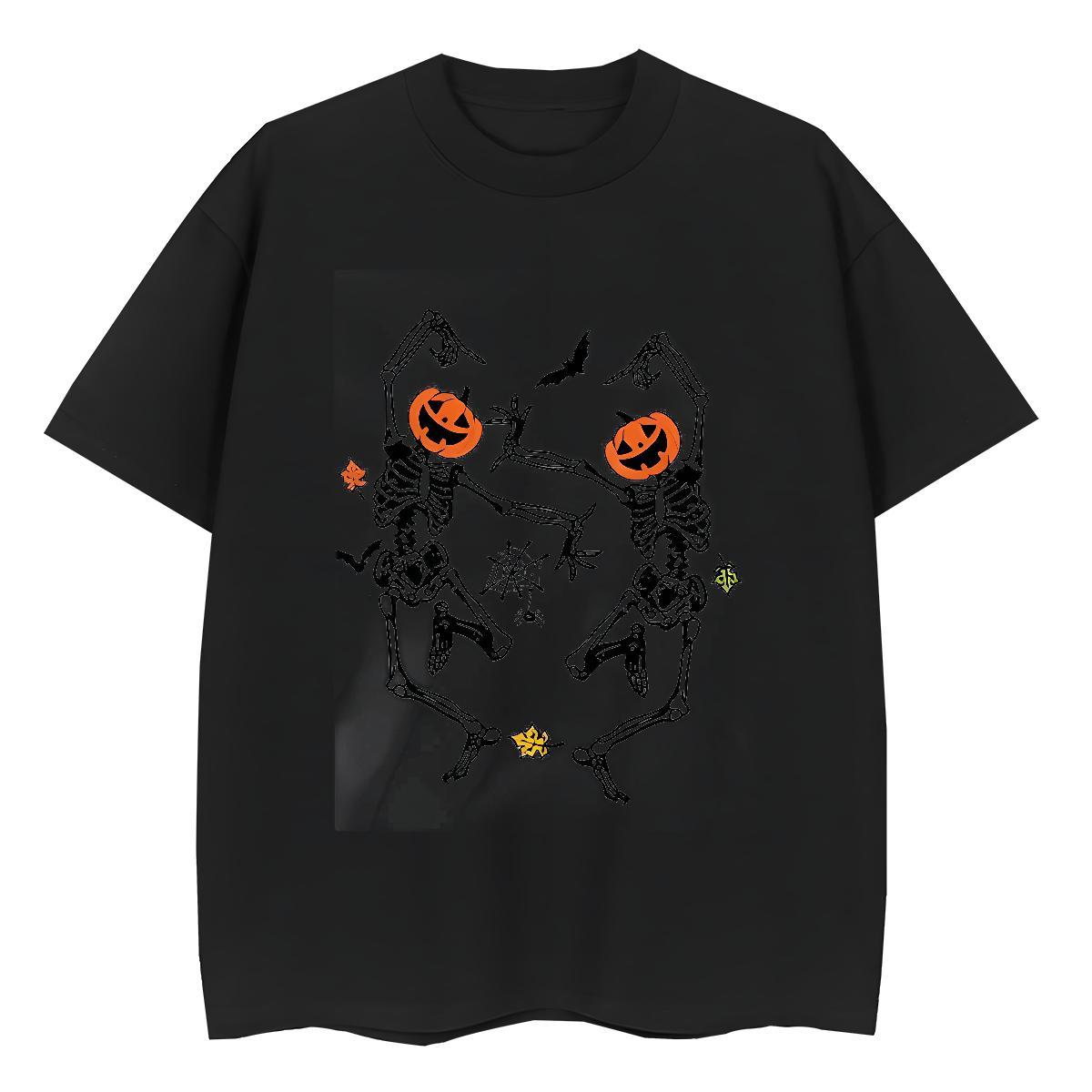 Casual New Woman T Shirts 230g Cotton Crew Neck Summer Casual halloween Couples T Shirts Nice Oversized Tops Shirt