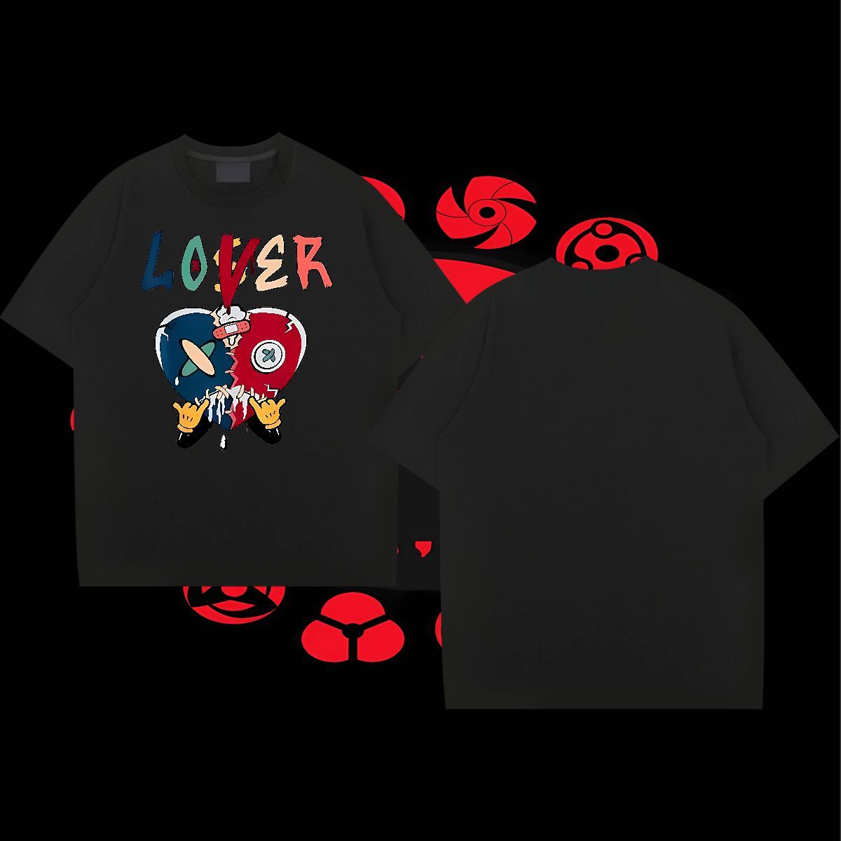 Brand Couples T Shirts Casual Beach 230g 100% Cotton Asian Size Short Sleeve Soft letter T Shirts Men DIY Customized Tops Tees