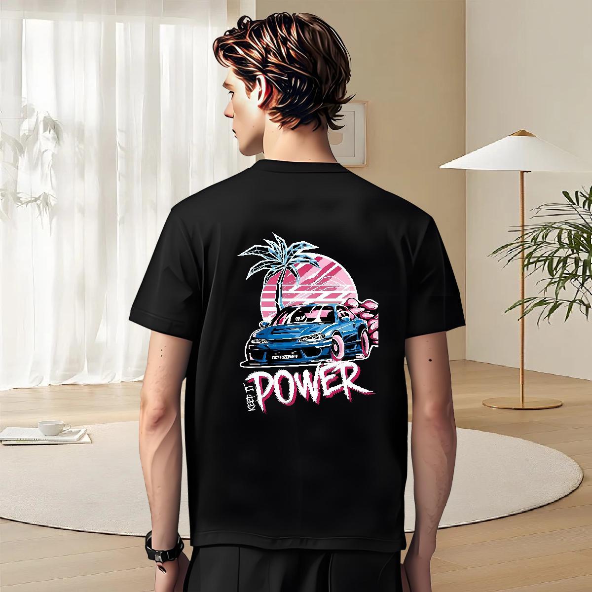 Cool Couples T Shirts Beach 230g Pure Cotton DIY Breathable Crew Neck car Man T Shirts Classic Tshirts