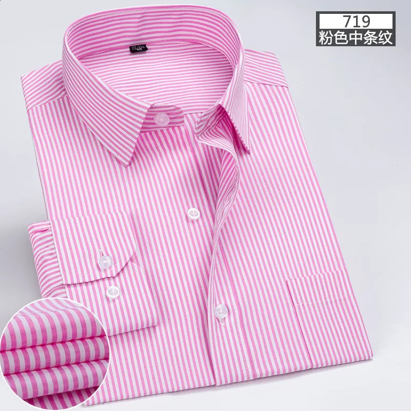 Mens long-sleeved shirt tooling Business casual no-iron top plain high-quality spring and summer slim comfortable fashion 240822