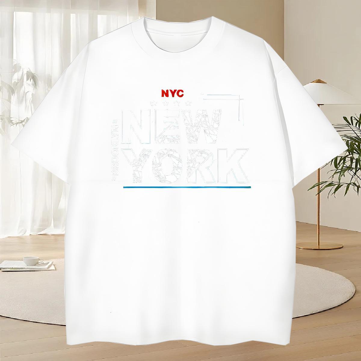 Loose Tshirt for Man Woman Street Casual 100% Cotton 230g Custom Print Plus Size Round Neck Short Sleeve New York T Shirts Men 2024 Top Tees