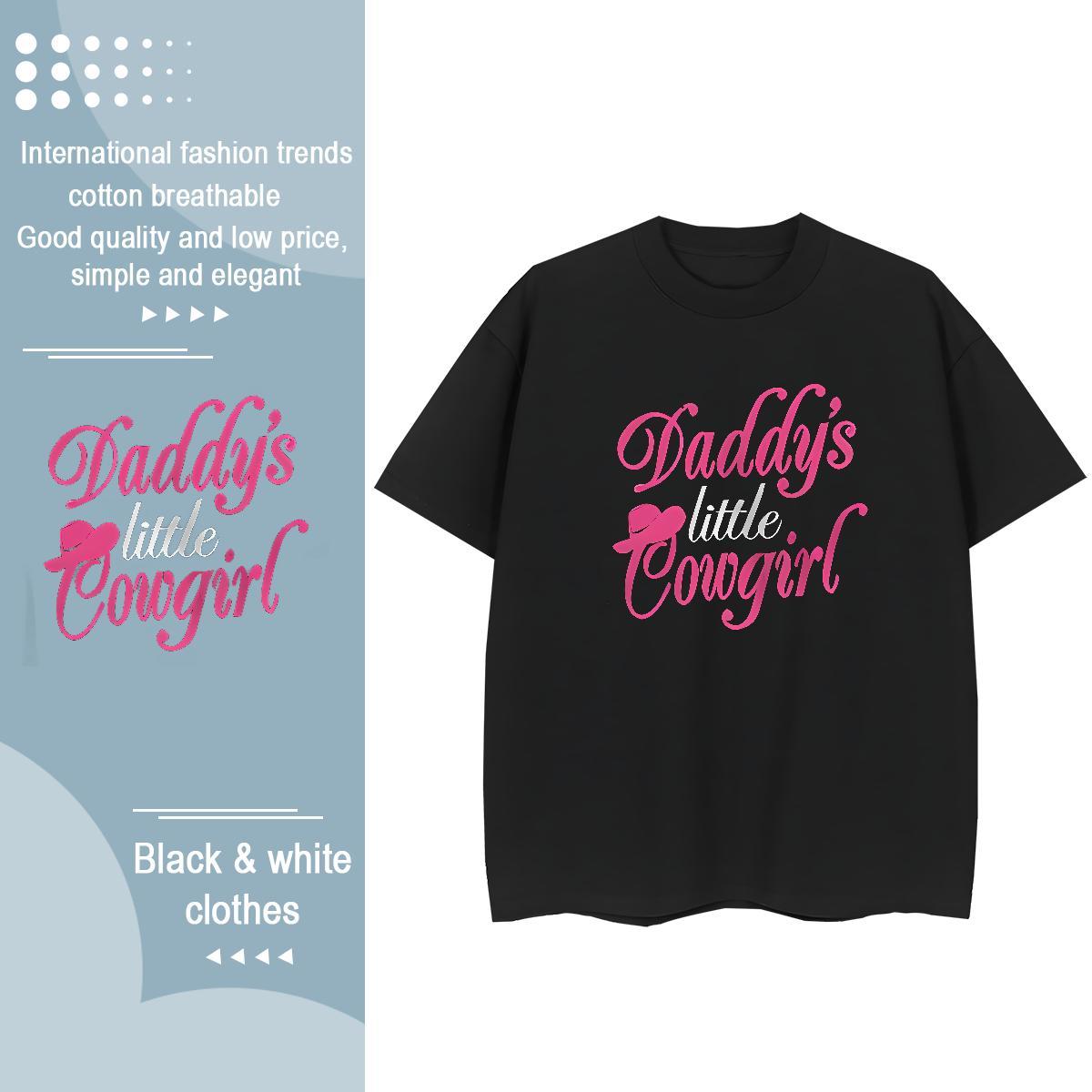 Popular Women Tees 230g Cotton letter Home Outdoor Women T Shirts Breathable Crew Neck Cartoon Print Tshirts
