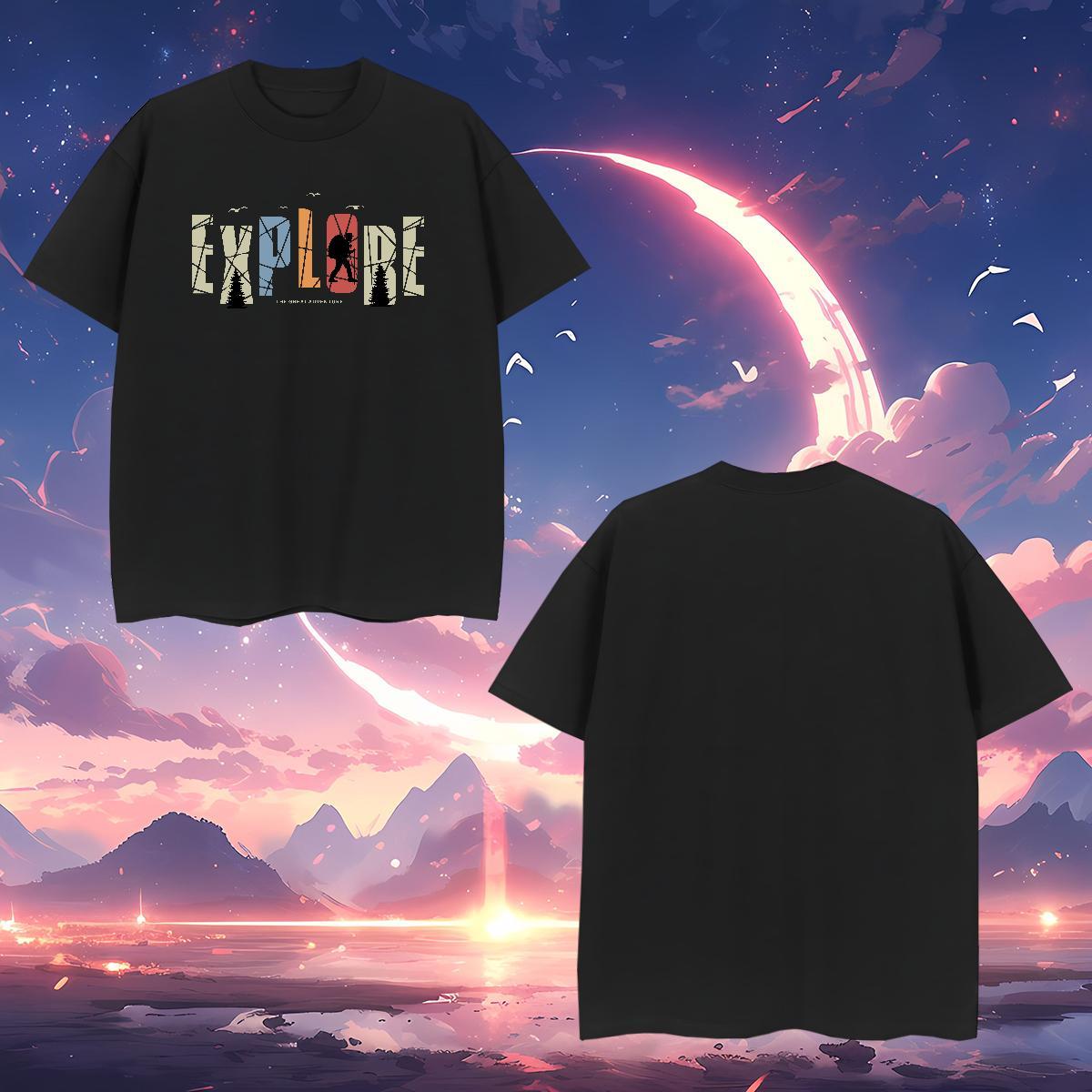 Loose Fit man Men T Shirts Home Outdoor Tshirt for Man Woman 230g Pure Cotton Free Shipping Breathable Plus Size Cartoon Tees Shirts