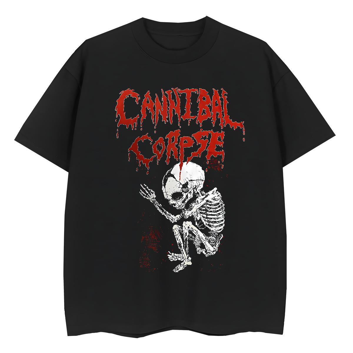 Wholesale Womens Tshirts 230g Pure Cotton scary Street Casual T-Shirts for Women O-Neck Short Sleeve Plus Size Cartoon Clothes Shirt