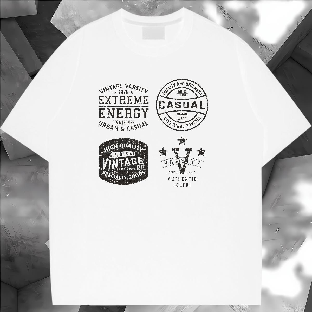 Loose Couples T Shirts 100% Cotton 230g letter Summer Casual T-Shirts Breathable Short Sleeve DIY Logo Tops