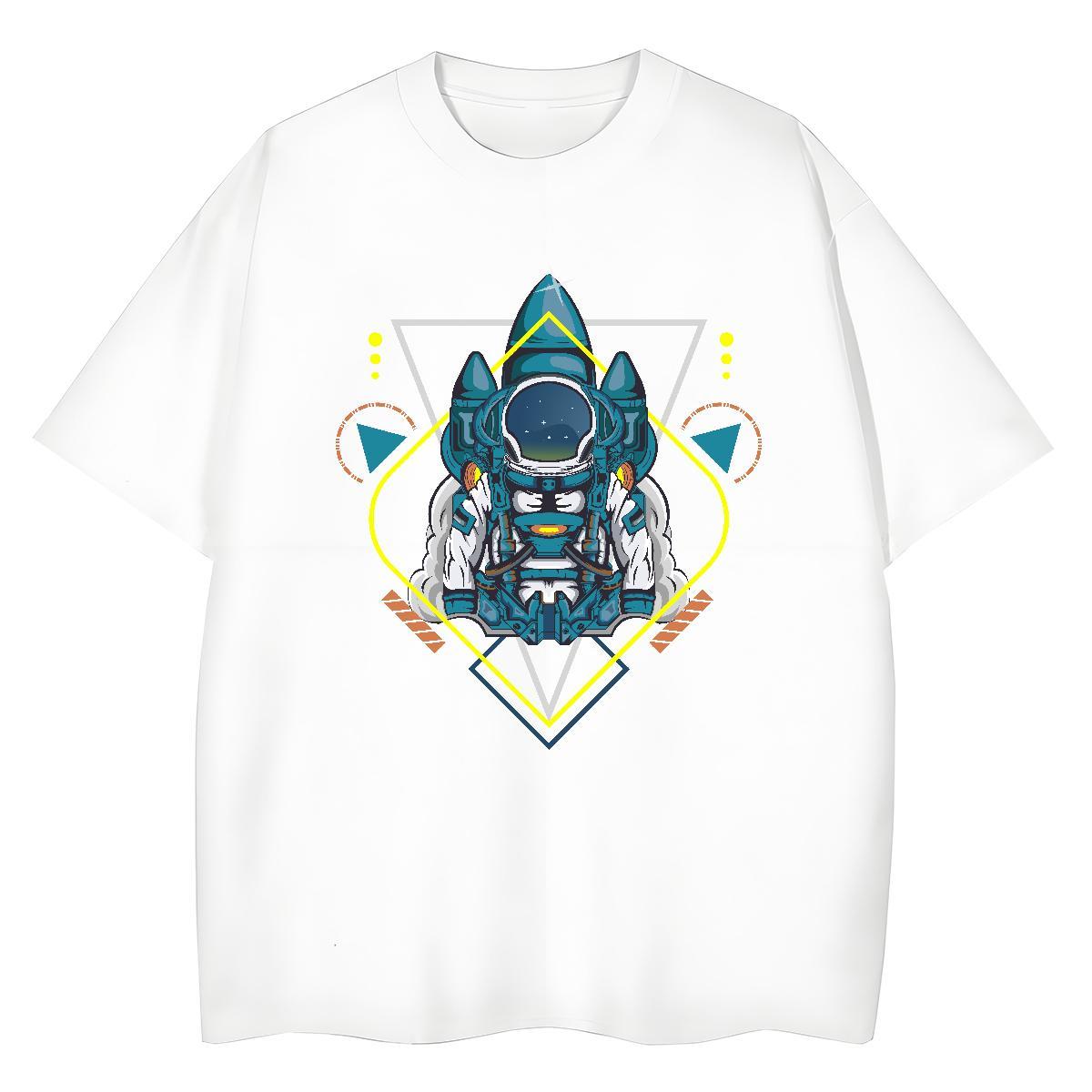 Unisex Women Tshirts 230g Cotton universe Spring Summer Womens T Shirts Breathable Crew Neck Black Oversized Tops