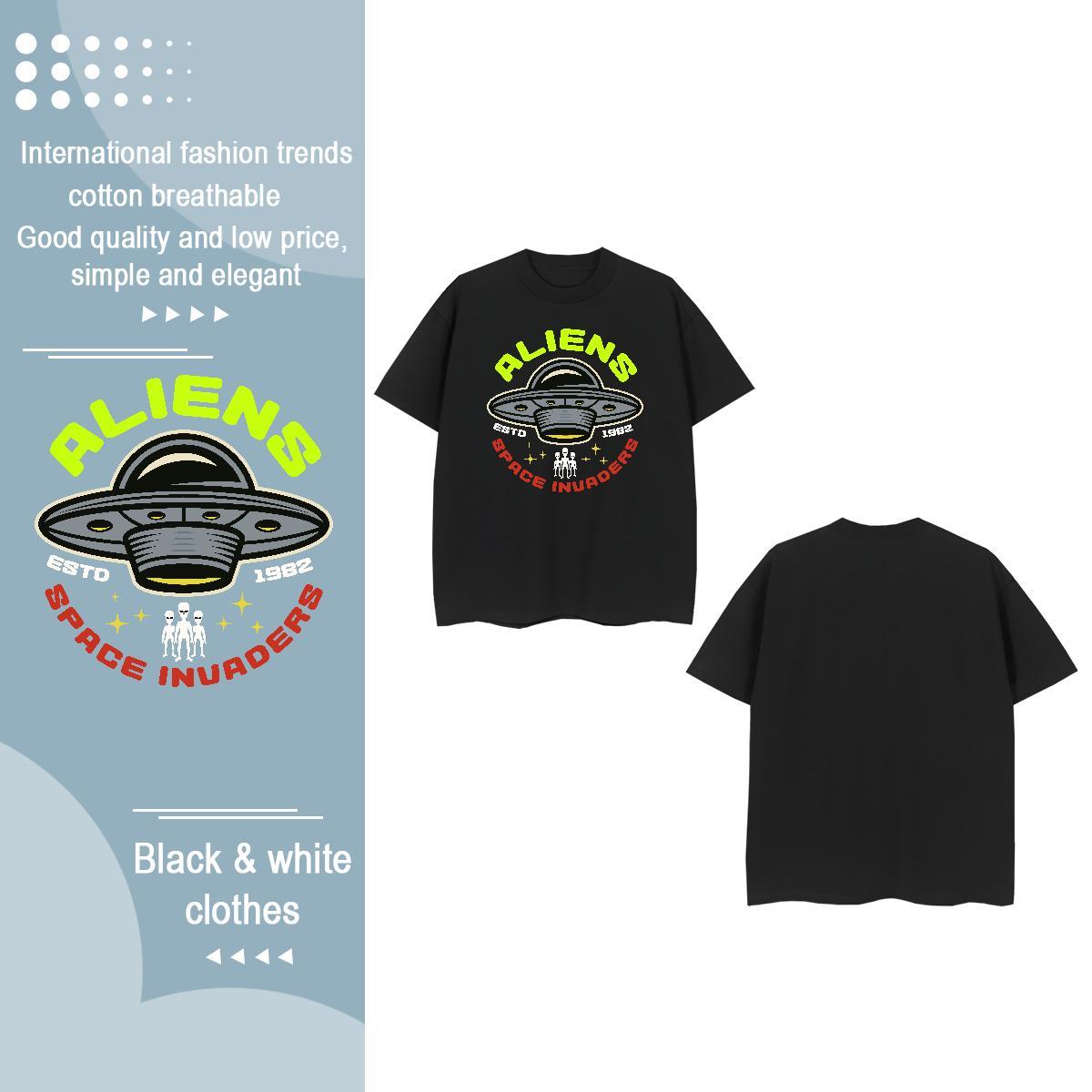 New Arrival Woman T Shirts Breathable 230g Pure Cotton Women Tshirts Customized Print UFO Hip Hop Street Popular Clothings