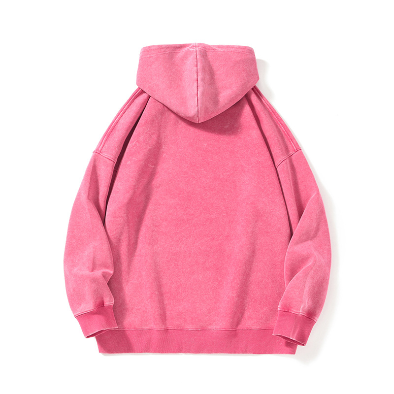 Men's Hoodies Batik washed vintage 350g combed cotton composite milk silk hooded sweatshirt