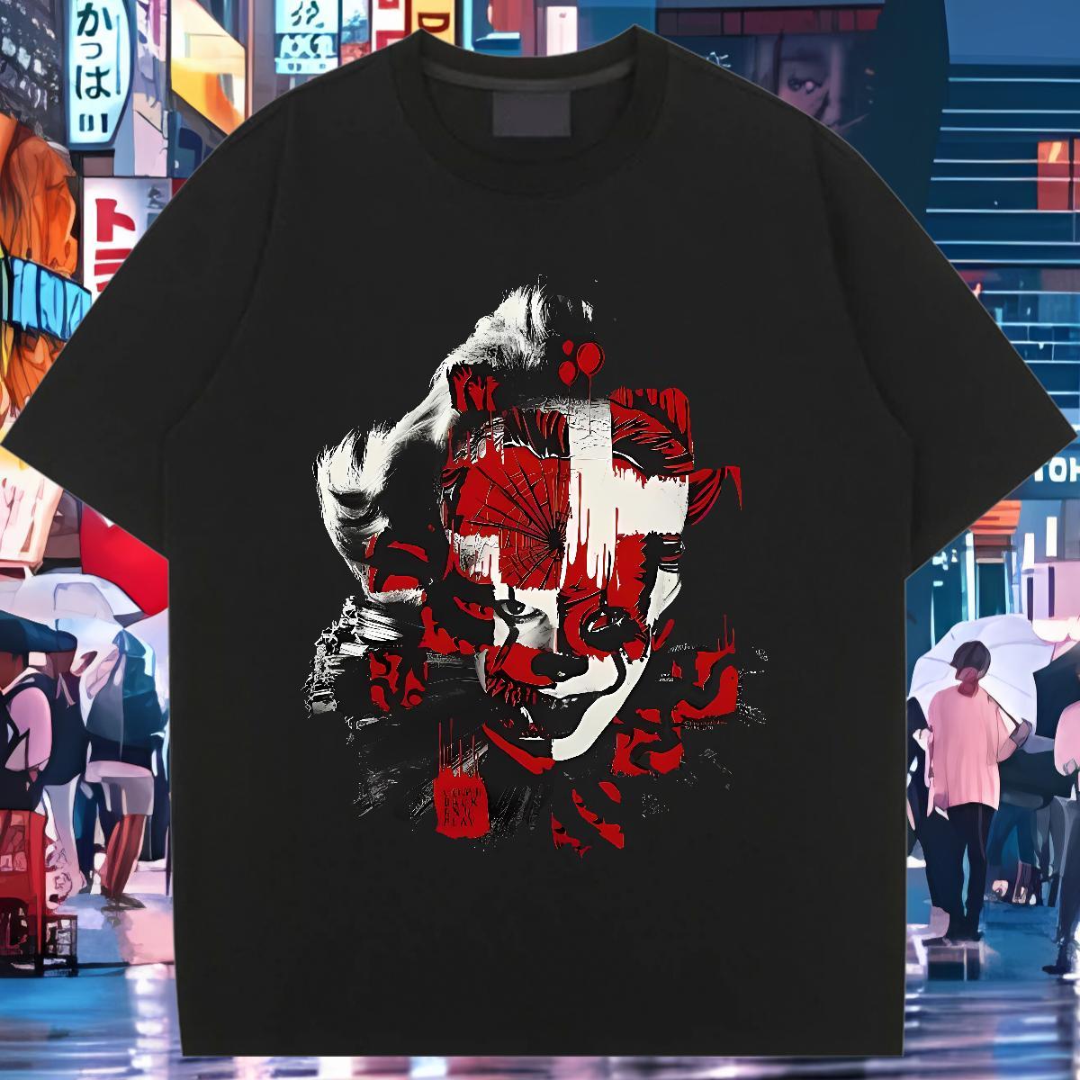 Unisex Lady T shirt 100% Cotton 230g scary Daily Outfit T-Shirts Breathable Soft Custom Printing Tshirts