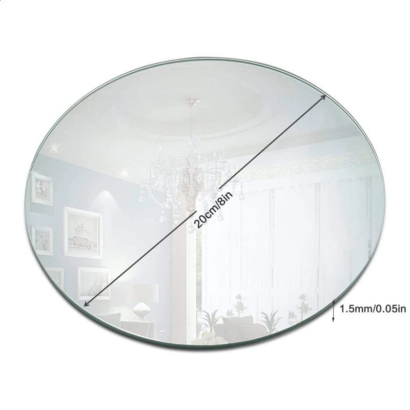Round Acrylic Mirror Tray 8inch Circle Mirror Plate Decor Accessory 240822