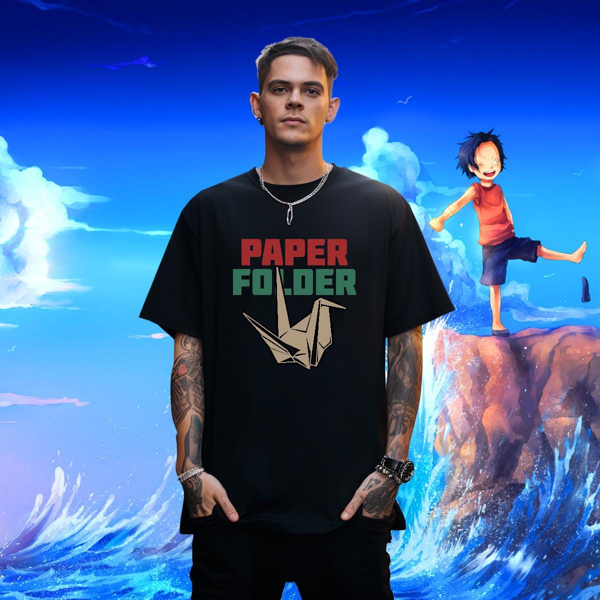 Comfortable Tshirt for Man Woman Street wear Hip Hop 230g 100% Cotton Plus Size Cartoon O-Neck Short Sleeve origami crane Mens T Shirts Fashion Tee Sh