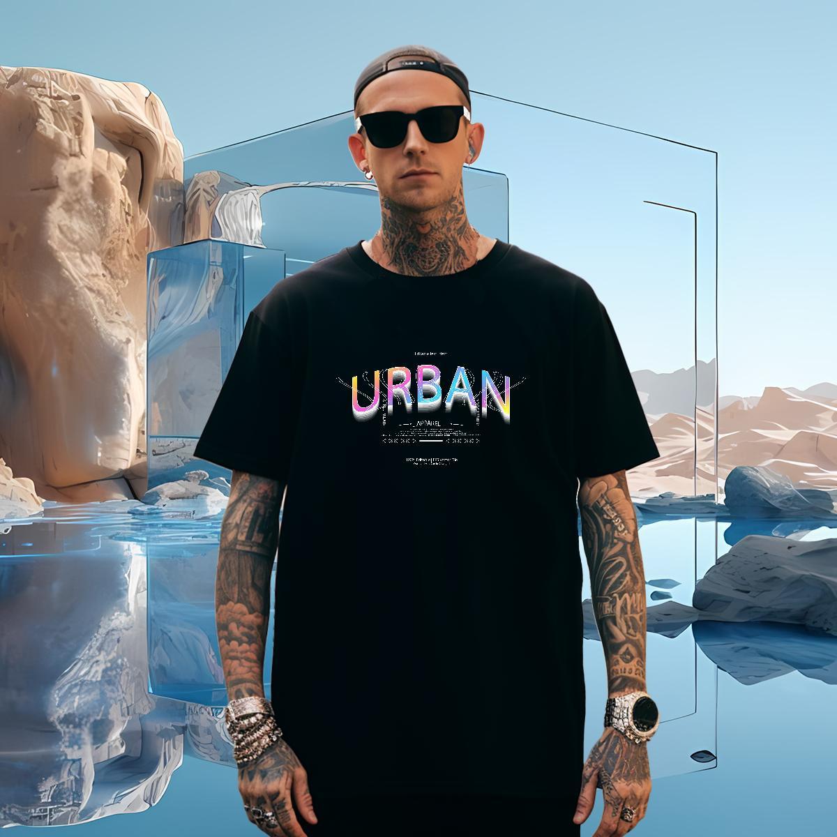 Loose URBAN T shirt Outdoor Men Tees 230g 100% Cotton Fashion Short Sleeve O-Neck Asian Size Clothes