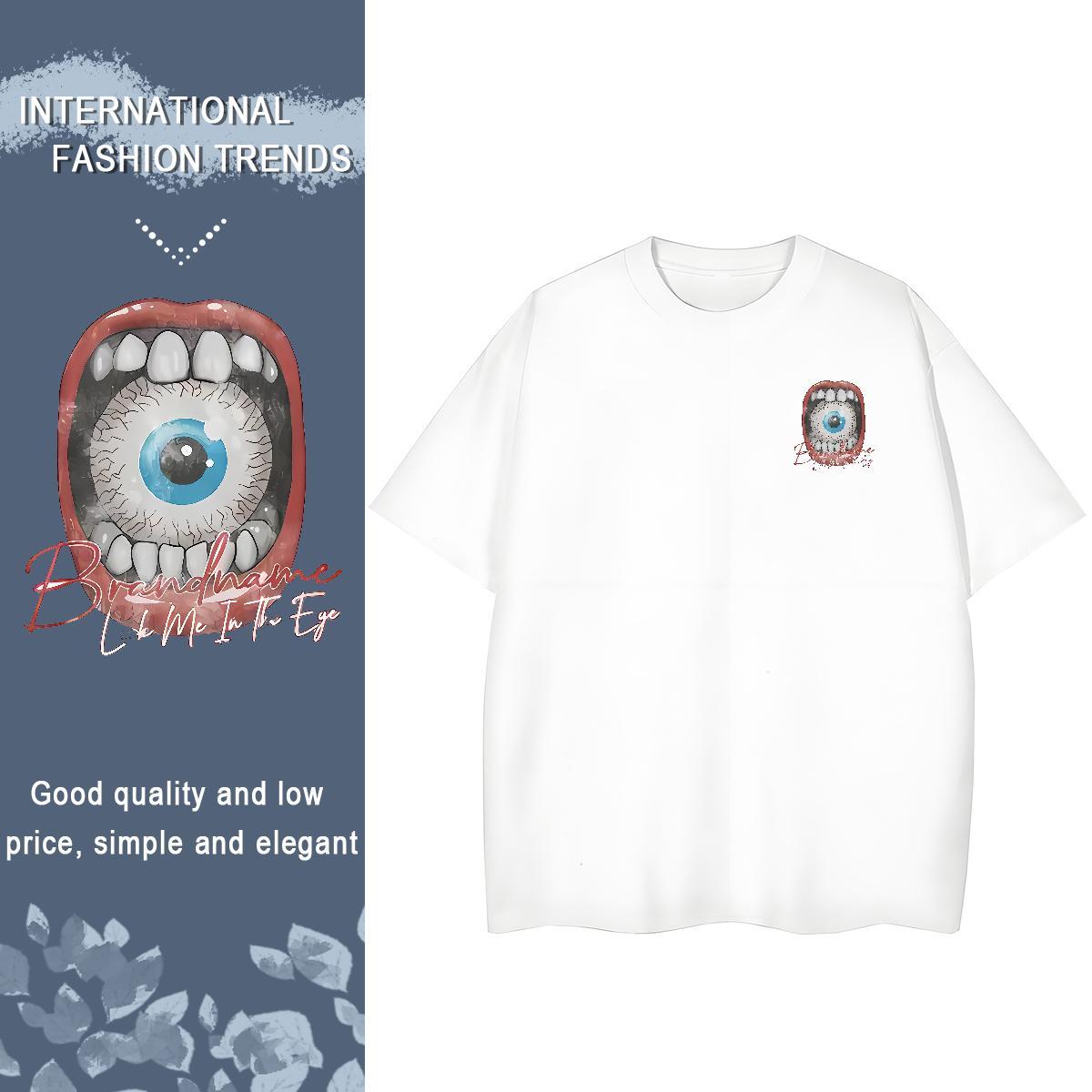 Brand eyeball T Shirts Men Casual Daily Wear Men Tshirts 230g 100% Cotton DIY Pure Cotton Customized Tees Shirts