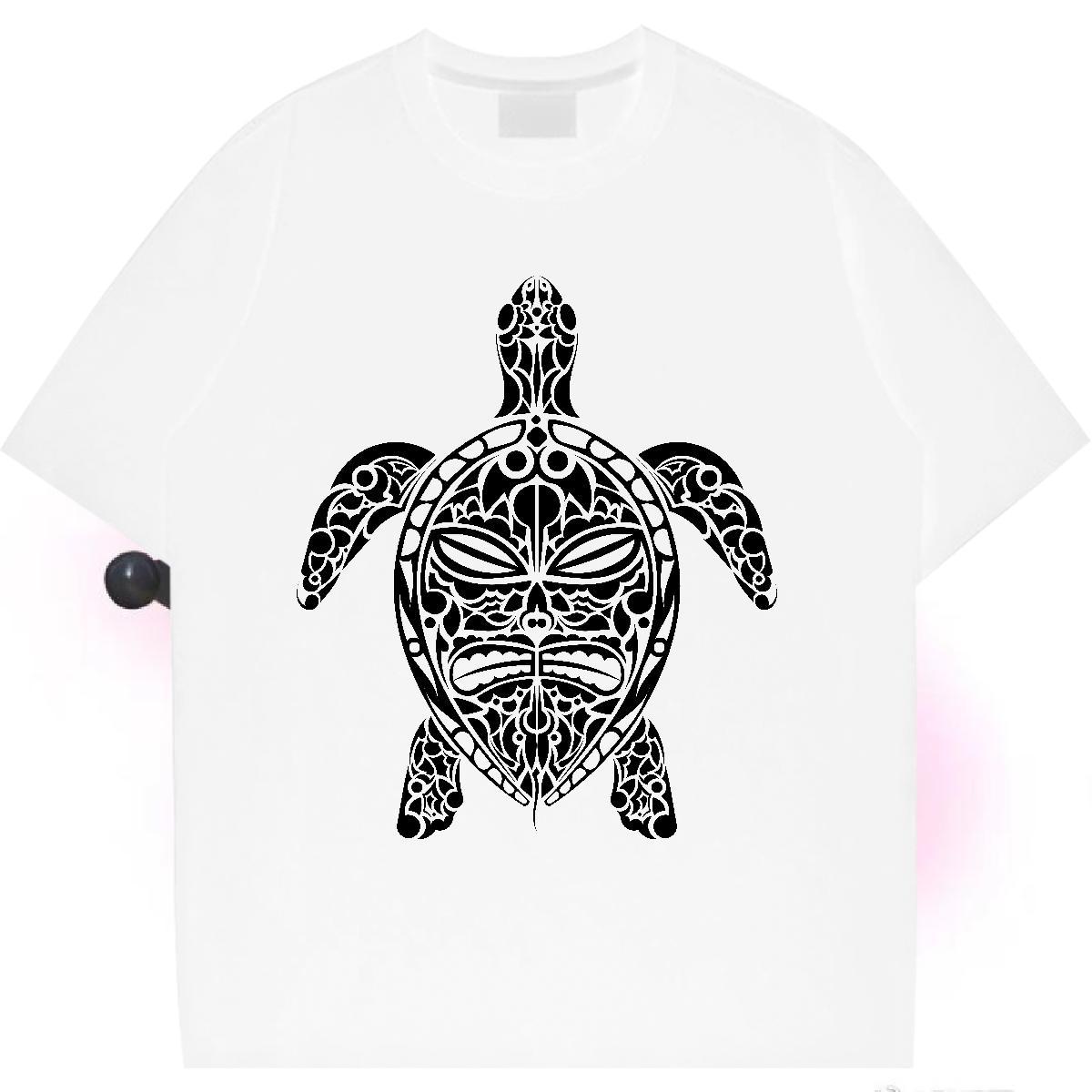 DIY T shirt Breathable Crew Neck 230g Cotton Womens Tshirts Black White tortoise Street Wear Unisex Top Shirts