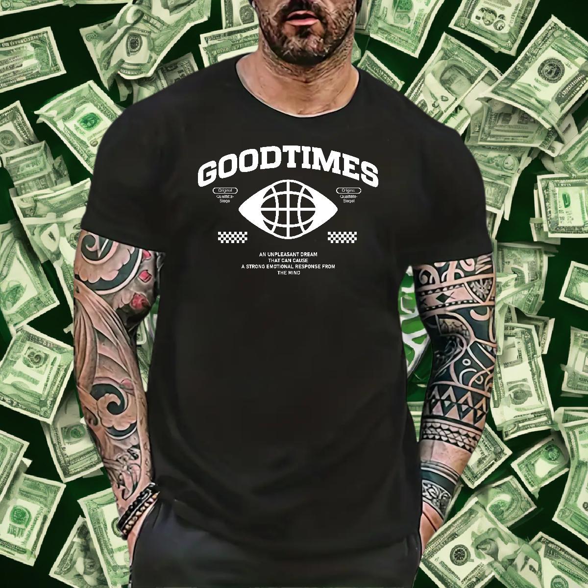 Loose Fit Men Tshirts Street wear Hip Hop 230g Cotton Graphic Crew Neck letter T Shirt For Man 2024 Summer Wear