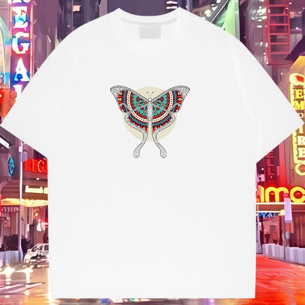 2024 Designer T Shirts Women Comfortable 230g Pure Cotton Woman Tshirt Skull Butterfly Street Casual Female Tops Tees