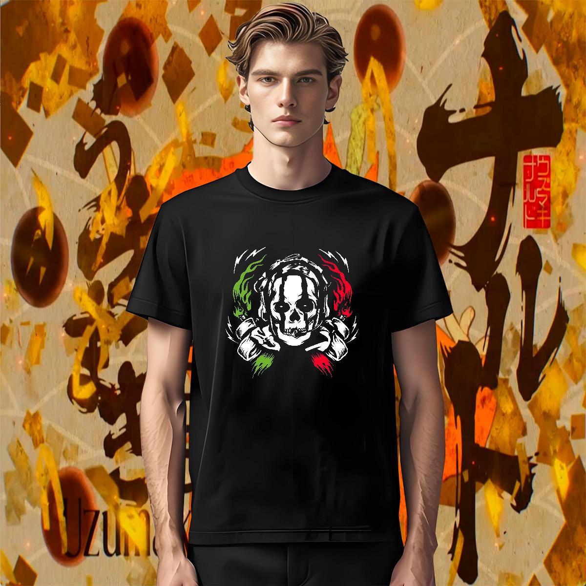 New Designer scary Men Tshirts 100% Cotton 230g T-Shirts for Men Black Oversized Street Casual Breathable Soft Loose Fit Tees Shirts