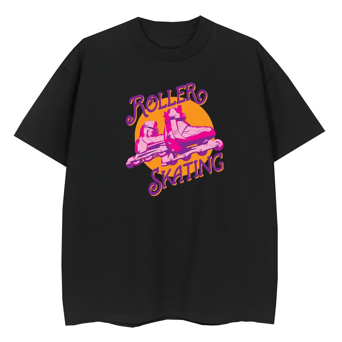 Unisex Woman Tshirt 230g 100% Cotton Roller skates Street Wear T-Shirts Comfortable White Plus Size Tee Shirt