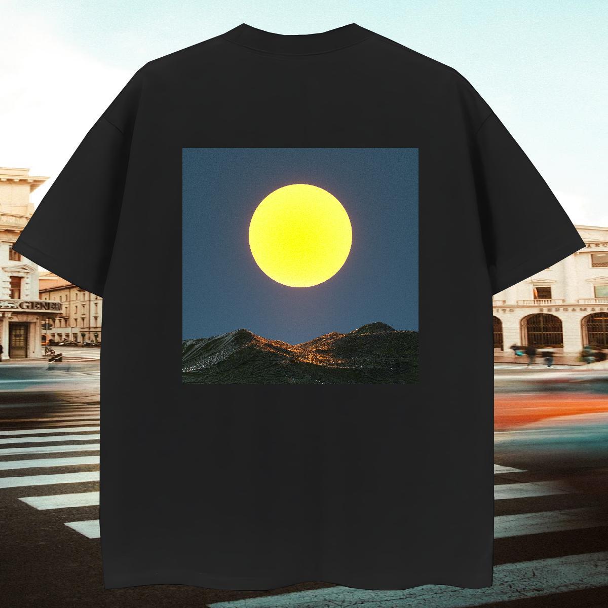 Loose Fit Tshirt for Man Woman Sports Casual 230g 100% Cotton Cartoon Print Breathable Short Sleeve sky Mens T Shirts 2024 DIY Tops