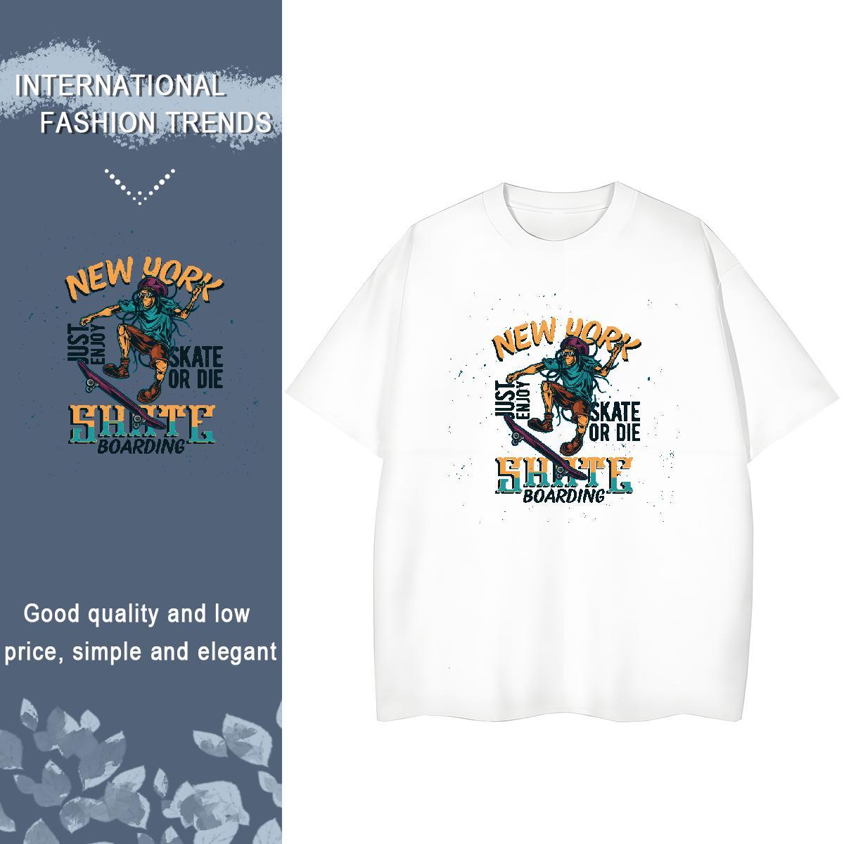 Fashion T-Shirts Crew Neck Breathable 230g 100% Cotton Couples T Shirts Oversized skateboarding Home Outdoor Comfortable Tees