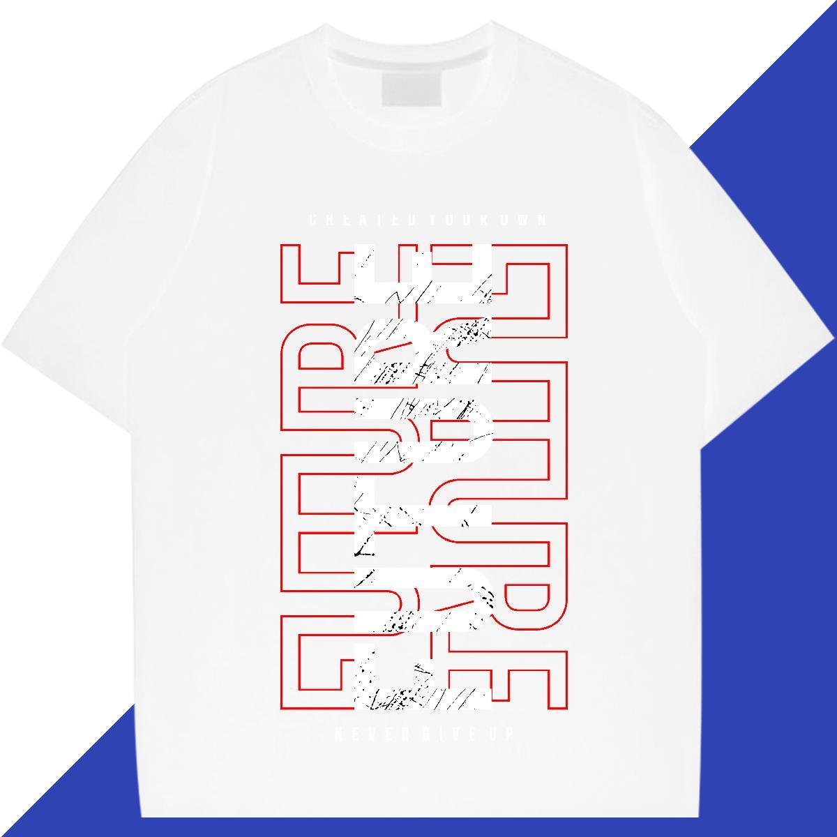 Loose Fit Tshirts Hip Hop Street 230g Pure Cotton Cartoon Print Breathable Short Sleeve letter Men T Shirts Fashion Designer Tops