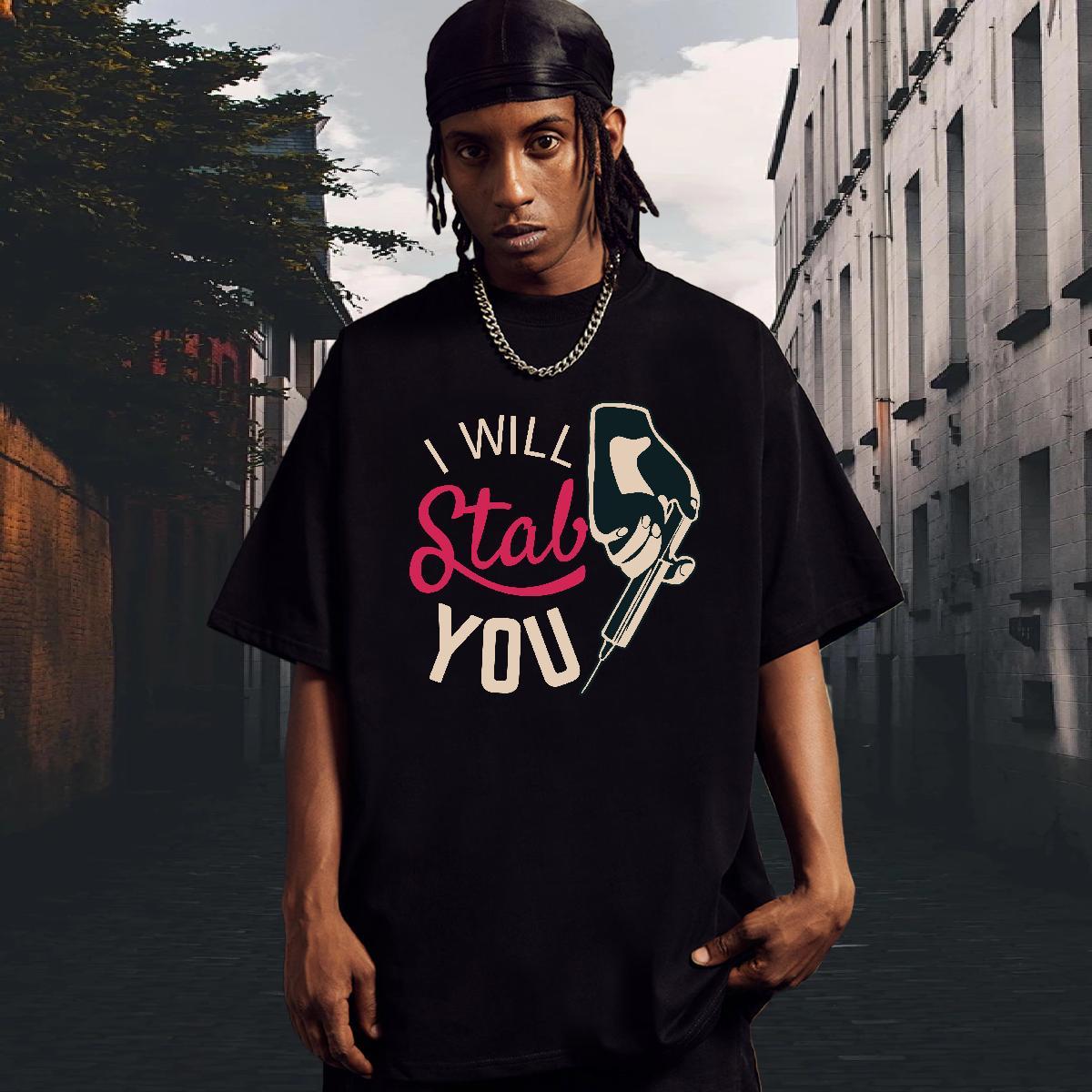 Popular Tshirts Street 100% Cotton 230g Custom Printing Breathable Short Sleeve hand T-Shirts for Men Factory Direct Clothes
