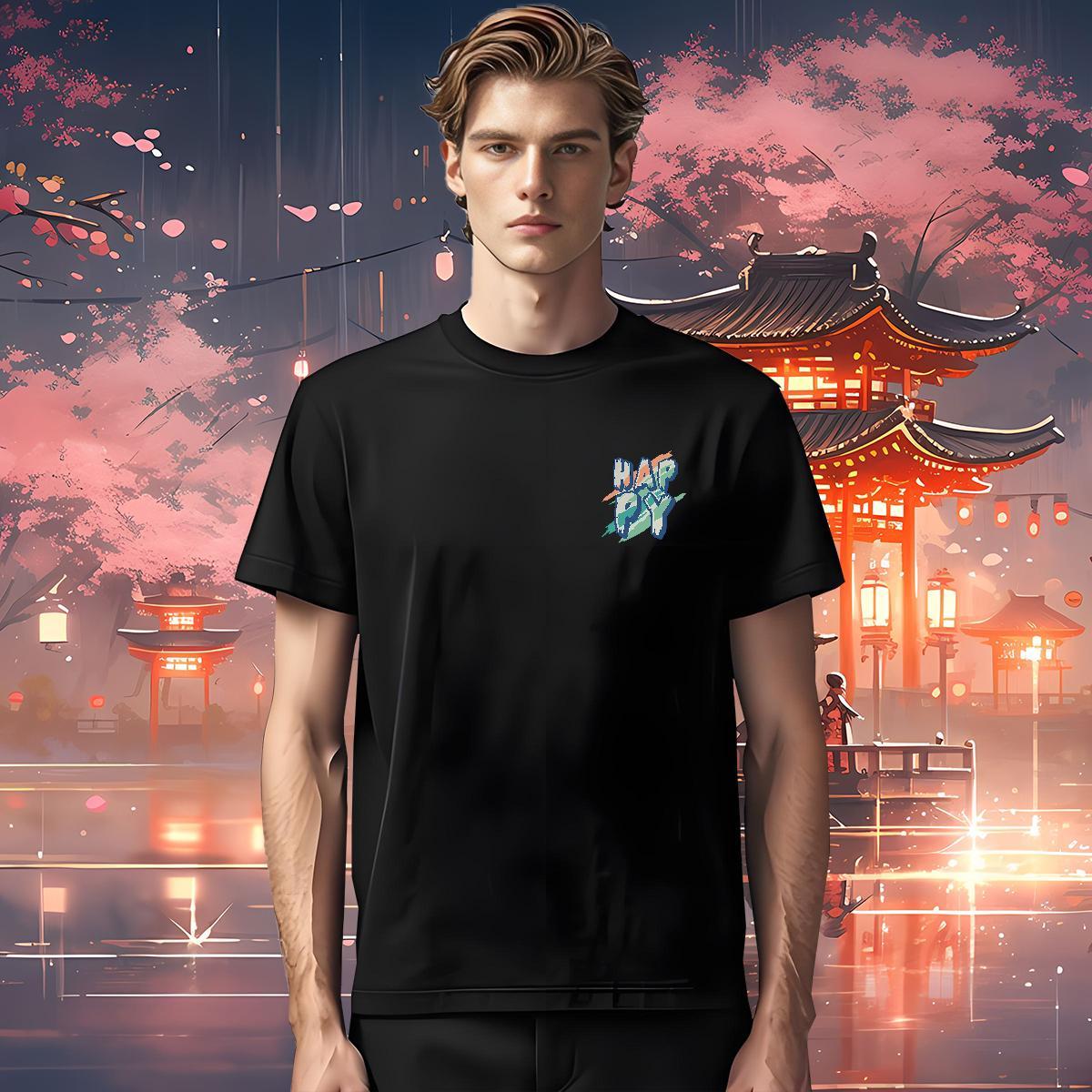 Loose Fit happy T shirt Street Couples T Shirts 230g Cotton Wholesale Crew Neck Breathable Skull Tops Shirt