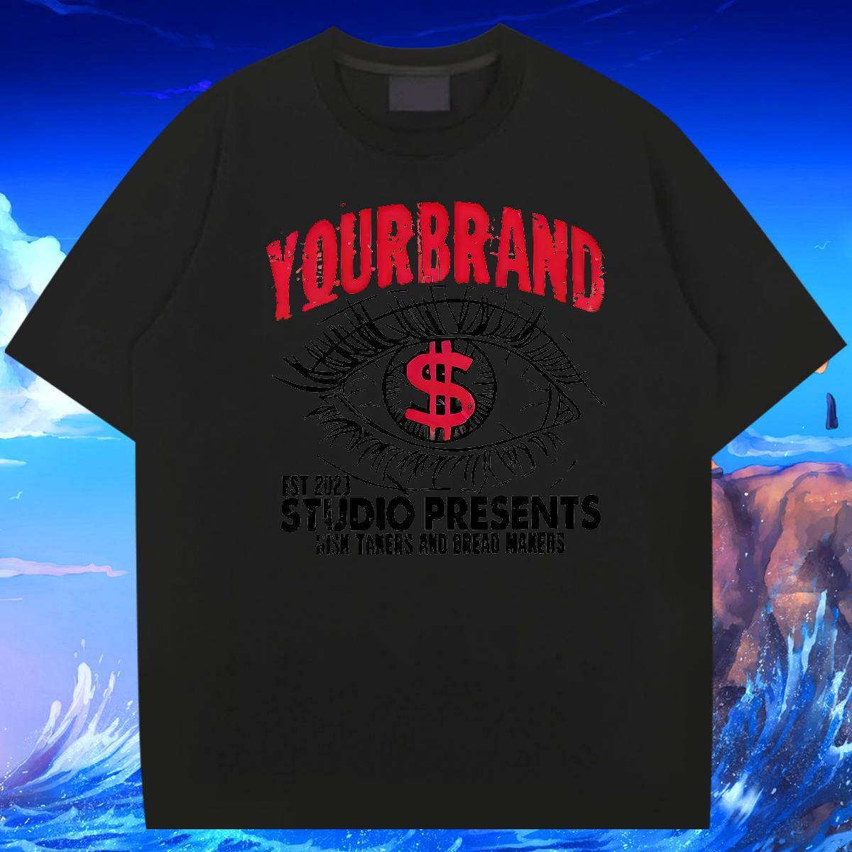 2024 Summer Street Casual Men Tops Tees dollars Breathable Short Sleeve 230g 100% Cotton T shirt Cool Design Custom Print Plus Size Tees Shirts