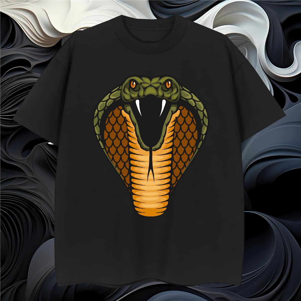 Loose cobra Man T Shirts Hip Hop Street Couples T Shirts 230g 100% Cotton Free Shipping Breathable Short Sleeve Oversized Tee Shirt
