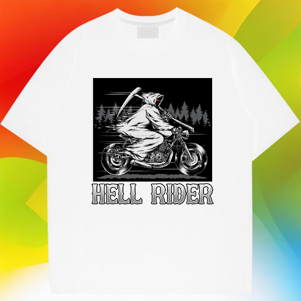 Loose Men T Shirts 230g Pure Cotton Motorcycle Street Custom Printing Short Sleeve O-Neck Men Clothes T-Shirt Fashion Design Tops Tees