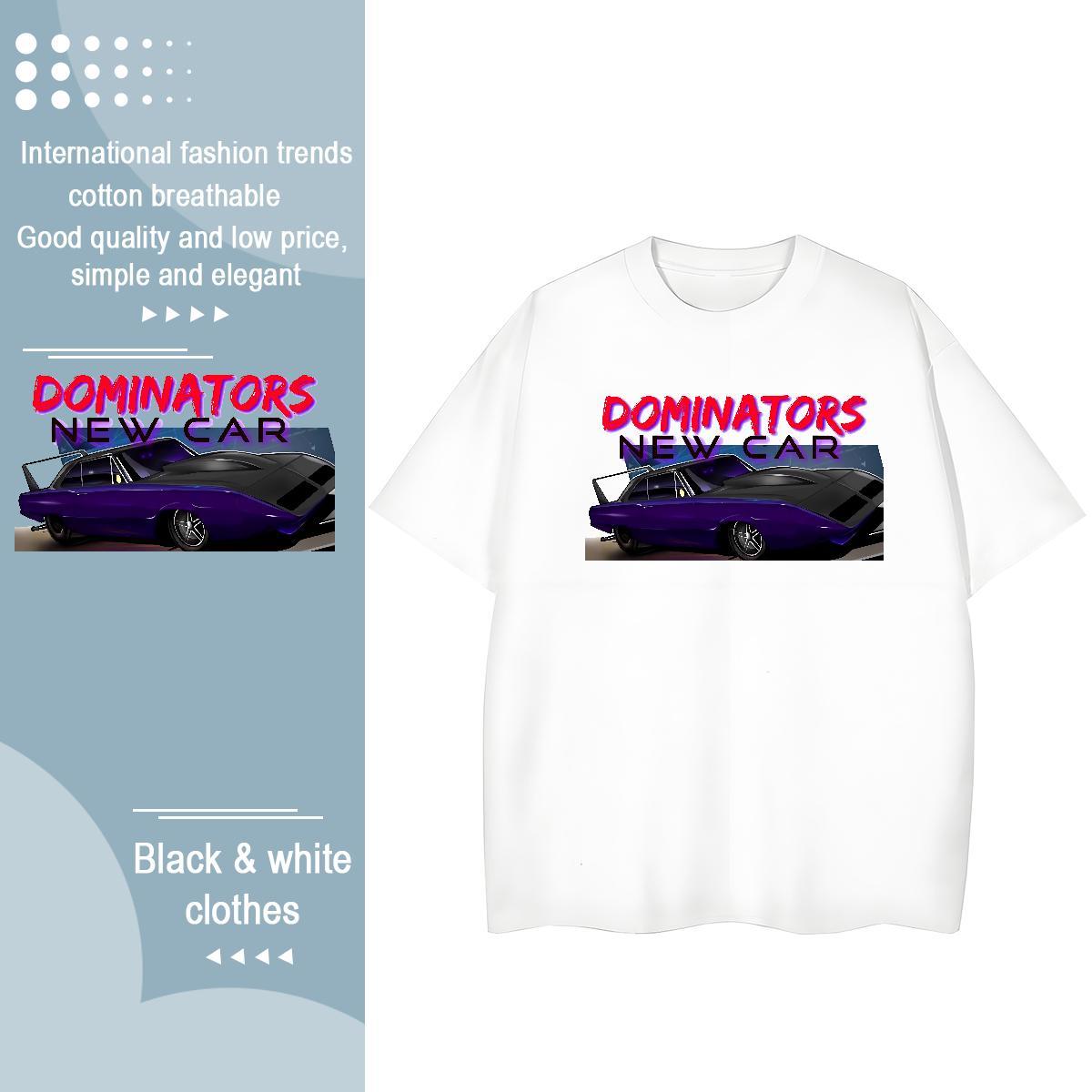Fashion Womens T Shirts 230g Cotton Short Sleeve O-Neck Hip Hop Street car Lady T shirt Comfortable Custom Print Oversized Tops