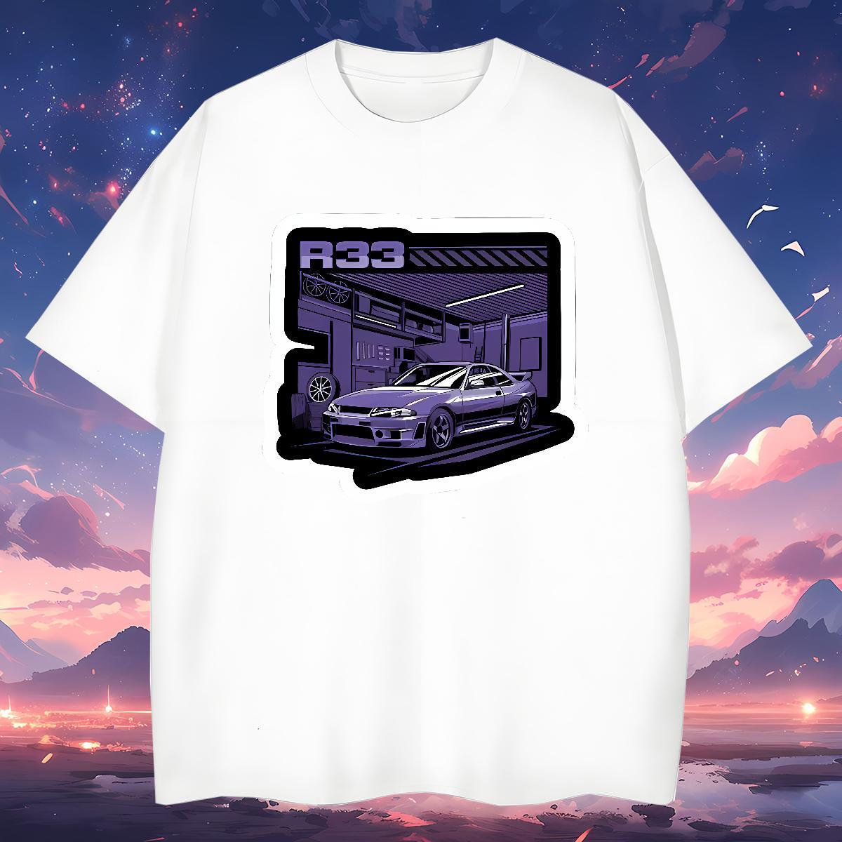 Classic beach T Shirt For Man Daily Outfit Men Clothes T-Shirt 100% Cotton 230g Customized Short Sleeve O-Neck Anime Print Clothings